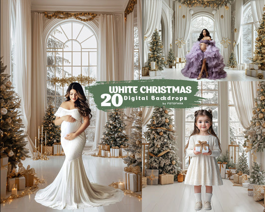 White Christmas Digital Backdrops Maternity Backdrop Overlays Studio Backdrop Christmas Backgrounds Cozy Christmas Backdrops Textures Art