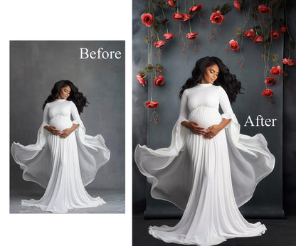 20 FLORAL BACKDROPS Canvas Digital Backdrop Overlay Maternity Backdrop Floral Overlays Art Newborn Studio Backdrop for Photoshop Overlays