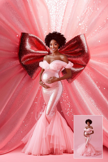 Sparkly Bows Digital Backdrops Maternity Backdrops Christmas Ribbon Digital Backgrounds Big Bow Studio Backgrounds Wedding Ribbon Backdrops