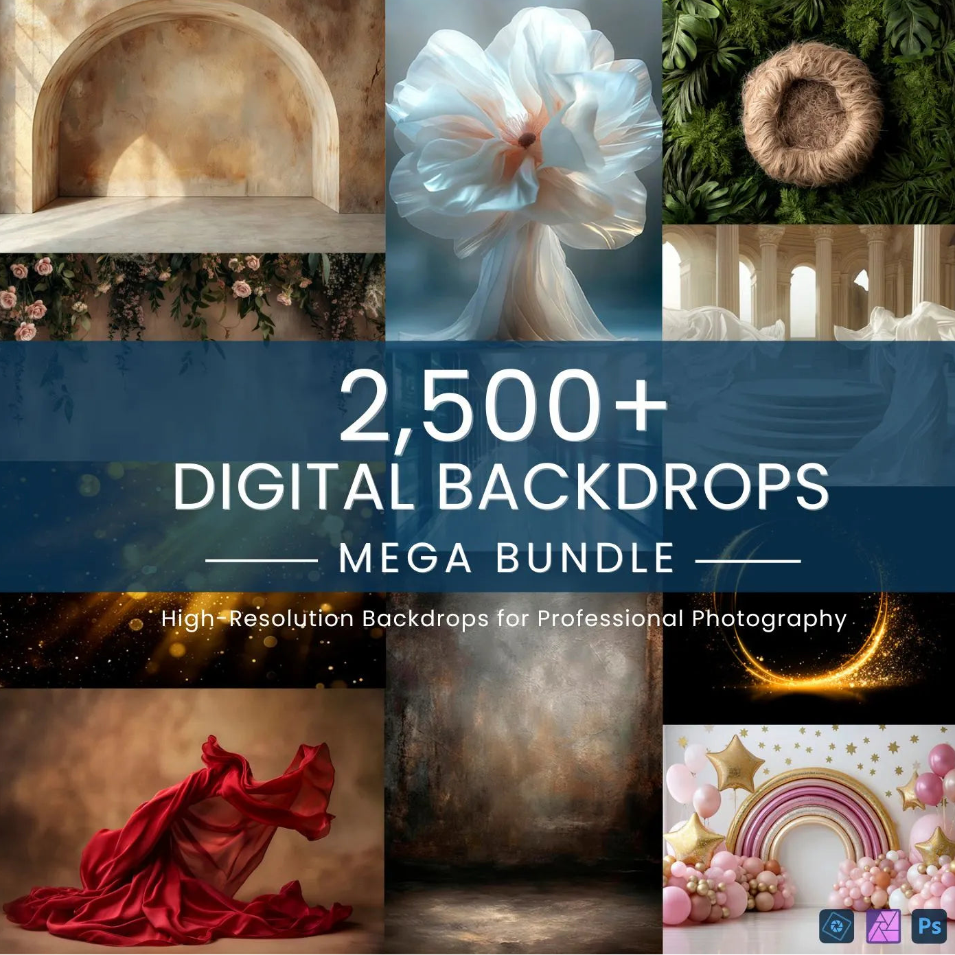 Photo backgrounds for portrait editing and background replacement in Photoshop